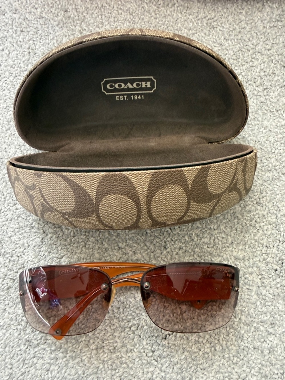 Coach Rimless Sunglasses in Amber Brown Gradient